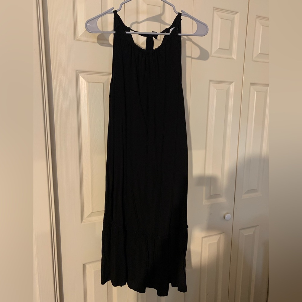 Time&Tru high neck black dress with ruffled bottom, size 2XL